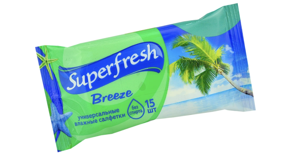 Серветка волога Superfresh Breeze 15шт/уп